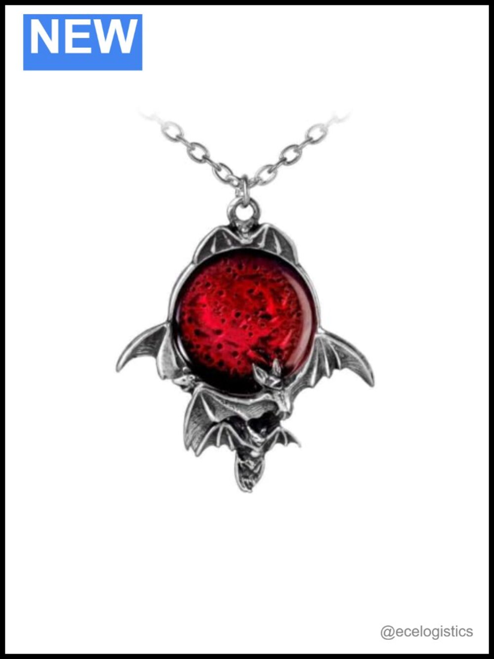 Pewter Moon Pendant Necklace